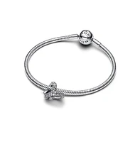 Pandora Pave Infinity Knot Heart Sterling Silver Charms