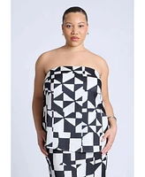 Eloquii Plus Column Satin Tube Top