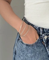 Adornia Silver Hammered 3mm Bangle Set