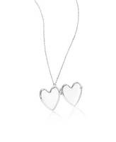 Adornia Silver Heart Locket Necklace
