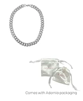 Adornia Tarnish Resistant Silver Wide Curb Chain Necklace