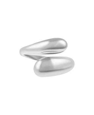 Adornia Tarnish Resistant Silver Overlapping Chunky Bands Ring