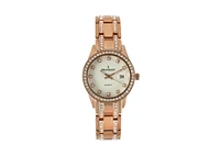Peugeot Womens Round Rose-Gold Luxury Status Swarovski Crystal Bracelet Watch