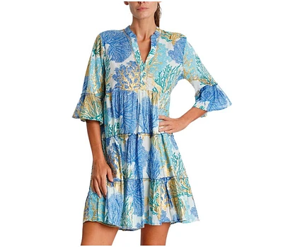La Moda Clothing Women's Short V-neck Dress