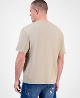 Guess Men's Relaxed Fit Short Sleeve Chest Patch Crewneck T-Shirt