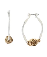 Robert Lee Morris Soho Two Tone Wire Wrapped Sculpted Hoop Earrings