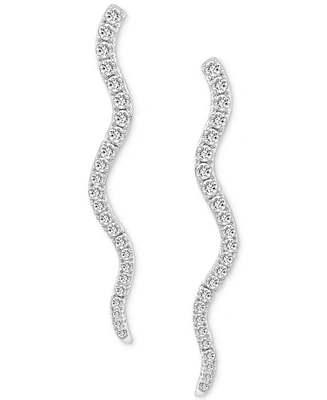 Wrapped in Love Diamond Wavy Drop Earrings (1 ct. t.w.) in 14k White Gold, Exclusively at Macy's