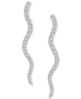 Wrapped in Love Diamond Wavy Drop Earrings (1 ct. t.w.) in 14k White Gold, Exclusively at Macy's