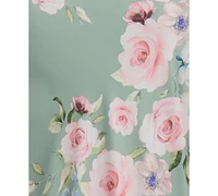 Alex & Sophia Juniors' Floral Satin Cowlneck Gown