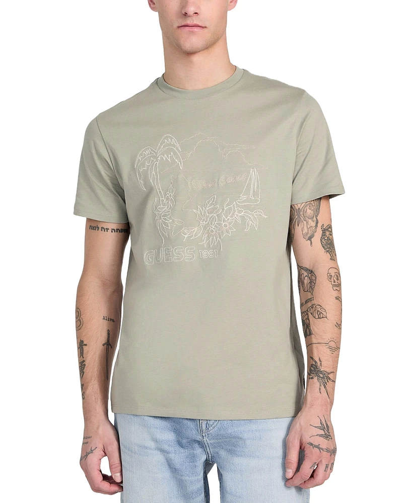 Guess Men's Relaxed-Fit West Coast Palm Graphic T-Shirt