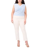 Vince Camuto Plus Draped Cross-Neck Sleeveless Top