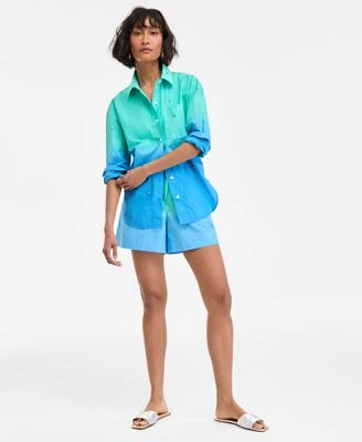 On 34th Womens Ombre Rhinestone Shirt Drawstring Shorts Exclusively At Macys