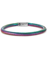 Esquire Men's Jewelry Rainbow Snake Link Chain Bracelet in Anodized Stainless Steel, Exclusively at Macy's