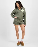 Grayson Threads, The Label Juniors' Collared Daisy Sweatshirt