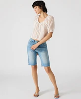 Steve Madden Women's Lana Sheer Puff-Sleeve Top