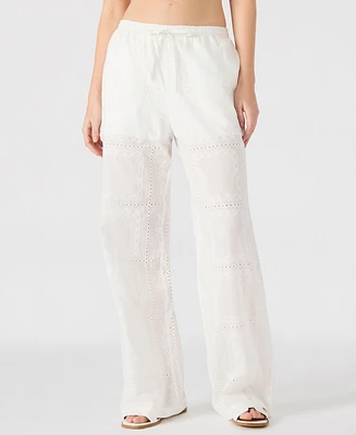 Steve Madden Women's Crissy Eyelet Patchwork Pants