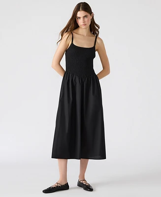 Steve Madden Women's Codie Cotton Smocked Midi Dress