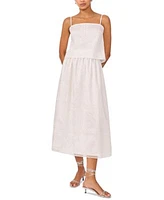1.State Womens Embroidered Square Neck Sleeveless Blouse Embroidered Midi Skirt