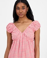 Celebrity Pink Juniors' Printed Babydoll Mini Dress
