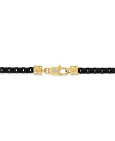 Esquire Men's Jewelry Box Link 22" Chain Necklace in Black & Gold-Tone Ion Plated Stainless Steel, Exclusively at Macy's