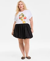 On 34th Trendy Plus Orange Graphic T-Shirt, Exclusively at Macy's