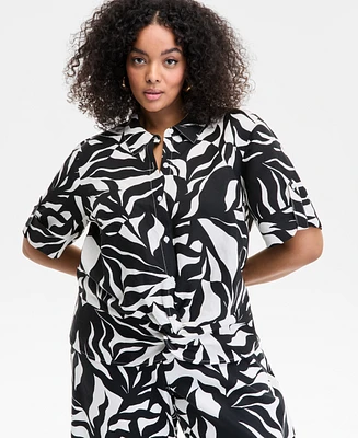 I.n.c. International Concepts Plus Twist-Hem Blouse, Exclusively at Macy's