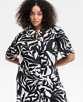 I.n.c. International Concepts Plus Twist-Hem Blouse, Exclusively at Macy's