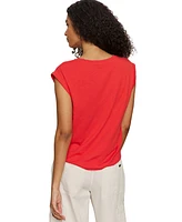 Sanctuary Women's Knot-Front Crewneck Muscle Tee