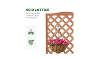Wooden Planter Shelf with Integrated Planter Box for Plants