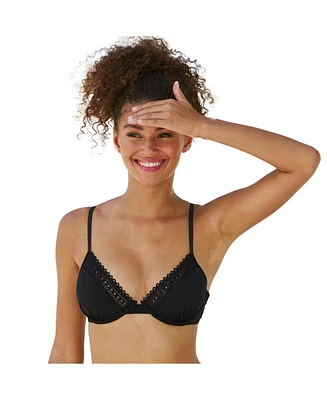 Lascana Women's Underwire Lace Trim Bikini Top