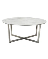 Metal Round Coffee Table for Modern Living Room or Office Decor