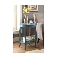 Round Solid Wood End Table with Shelf – Classic Design and Extra Storage