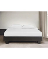 Solid & Manufactured Wood Bed Frame – Faux Leather Upholstered Headboard