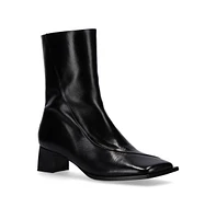 Chantal Black Leather Ankle Boots