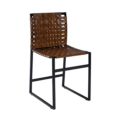 Comfortable Faux Leather Side Chair with Cushioned Seat and Backrest