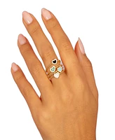 By Adina Eden Pave Colored Gemstone Beaded Ring