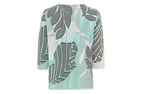Olsen Women's Tropic Palm Leaf Jersey Top