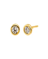 By Adina Eden Mini Cubic Zirconia Bezel Stud Earrings