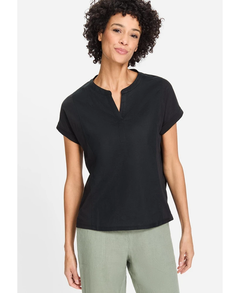 Olsen Women's Mixed Media Tunic T-Shirt
