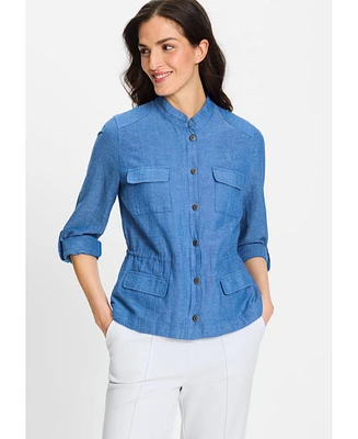 Olsen Women's Collarless Safari Jacket