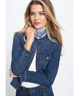 Olsen Women's Collarless Denim Jacket