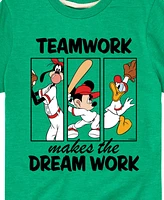Hybrid Big Boys Disney Teamwork Makes The Dream Work Baseball Graphic T-Shirt