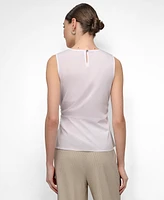Dkny Women's Poplin Ruched Side-Twist Sleeveless Top