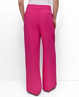 Dkny Women's Aero Crepe High Rise Wide-Leg Pants