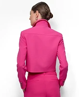 Dkny Women's Aero Crepe Button-Front Cropped Jacket