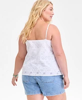 On 34th Trendy Plus Eyelet Camisole, Exclusively at Macy's