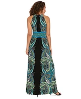 London Times Women's Printed Sleeveless Maxi Dress
