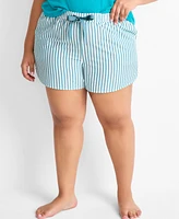State of Day Plus Shadow Stripe Seersucker Drawstring Shorts, Exclusively for Macy's