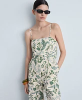 Mango Women's Printed Bow Jumpsuit