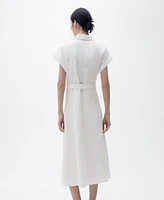Mango Women's Linen Shirt Dress